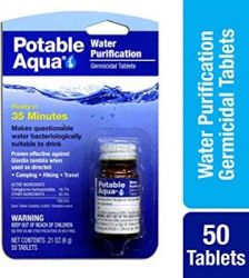 Potable Aqua water cleaning tablets